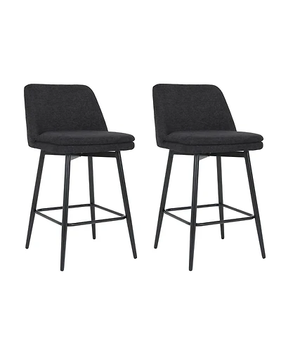 Clihome Set of 2 Counter Height Swivel Bar Stools, Barstools, 25.6" Seat Stools