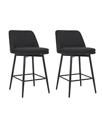 Clihome Set of 2 Counter Height Swivel Bar Stools, Barstools, 25.6" Seat Stools