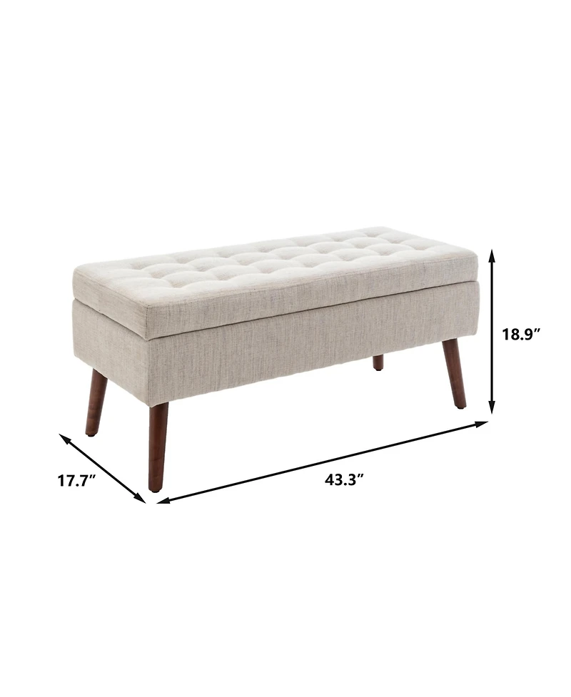 Clihome Storage Ottoman Bench for Bedroom End of Bed Bench Foot of Bed Bench Entryway Bench