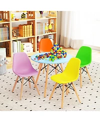 Sugift Five Piece Kids Colorful Table Set with Four Chairs