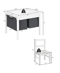 Sugift 2 in 1 Kids Activity Table and Chairs Set with Storage