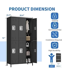 gaomon 6 Doors Employee Lockers for Office, Lockable Employees Metal Locker With Door, Industrial Storage Lockers for Home