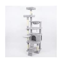 Zeus and Ruta 71 Inch Tall Multi Level Cat Tree with Hammocks and Cat Cave Scratching Posts Plush Tower for Multiple Cats