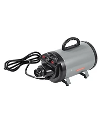 Zeus and Ruta 2800W Cat Dryer with Adjustable Speed and Temperature Control 4 Nozzles Extendable Hose Grey Black Pet Grooming