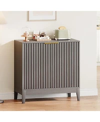 gaomon 31.5" Fluted Cabinet with 2 Doors, Sideboard Buffet, Modern Storage Adjustable Shelf, Multifunctional Accent Credenza Console