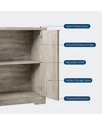 gaomon Buffet Sideboard Cabinet with Fluted Doors, Adjustable Shelves, Modern Accent Storage Console for Dining Room, Living Room
