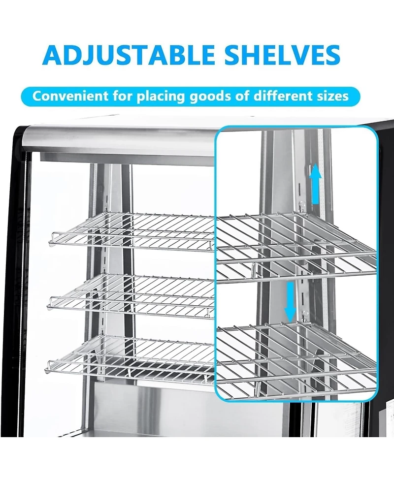 gaomon Countertop Refrigerated Display 5.2 Cu.Ft/146L Commercial Cake Display Refrigerator with Digital controller, Led display, Led Lighting