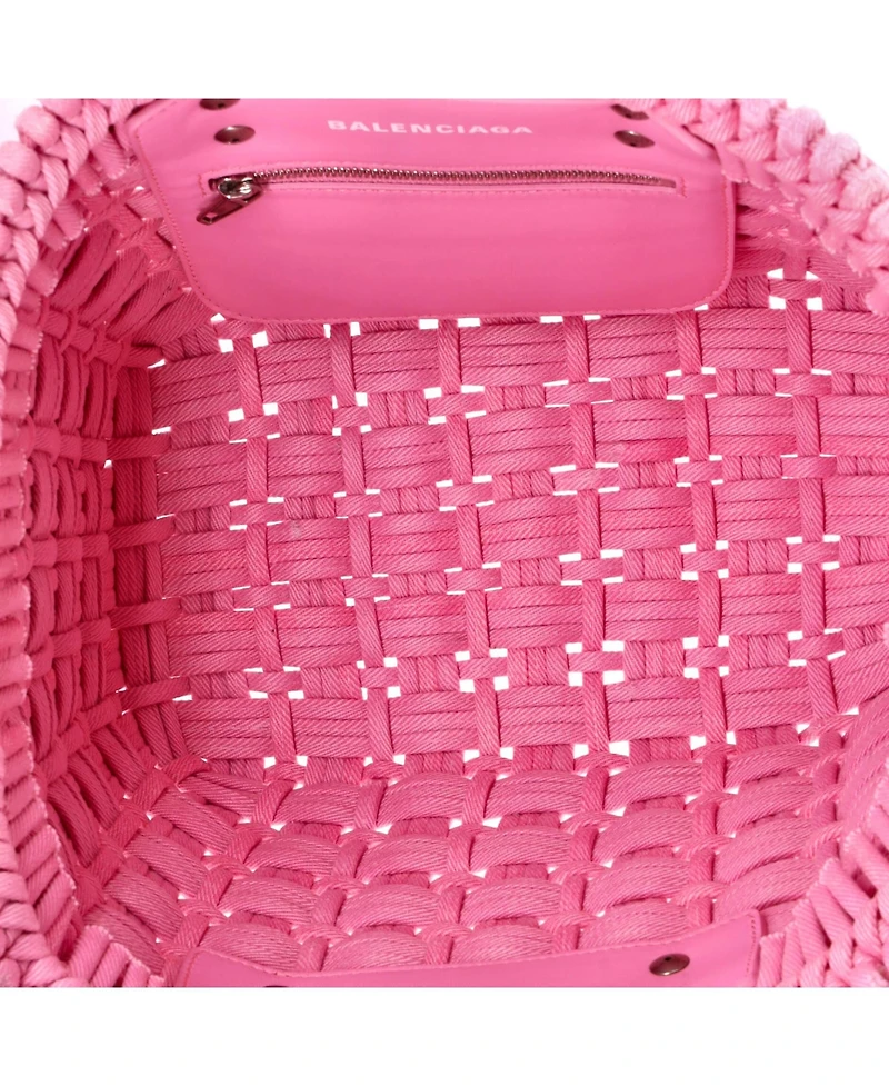 Pre-Owned Balenciaga Xs Bistro Panier Bag Woven Denim