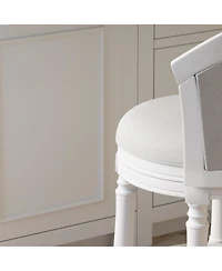 Boyel Living Wood Swivel Bar Stool with Upholstered Seat and Back, Farmhouse Turned Leg Counter Chair Rustic Bar Stool