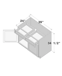 Boyel Living W39" Dove Standard Base Cabinet with Full Overlay Door and Dovetail Drawer