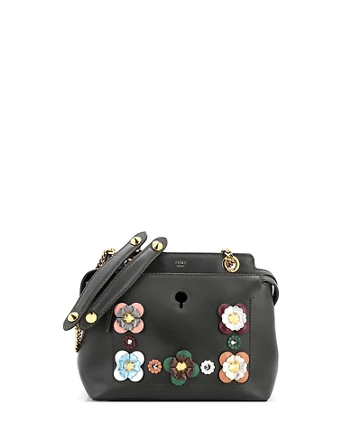 Pre-Owned Fendi Small Flowerland DotCom Convertible Satchel Embellished Leather