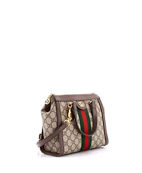 Pre-Owned Gucci Small Ophidia Top Handle Tote Gg Coated Canvas with Leather