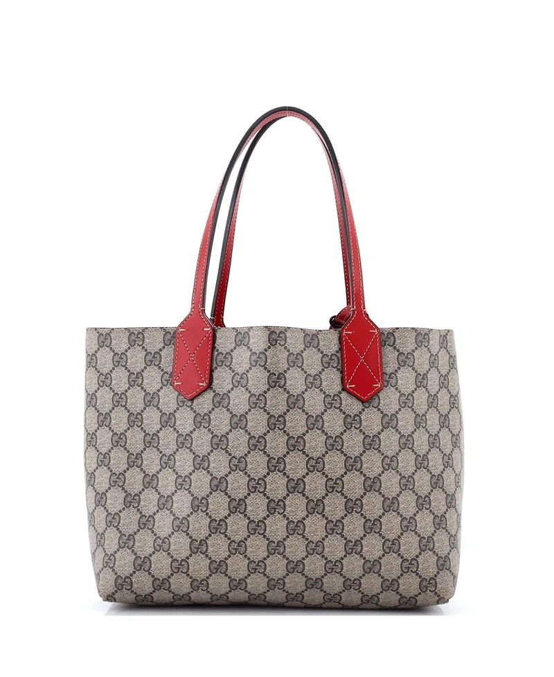 Pre-Owned Gucci Small Reversible Tote Gg Print Leather