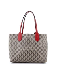 Pre-Owned Gucci Small Reversible Tote Gg Print Leather