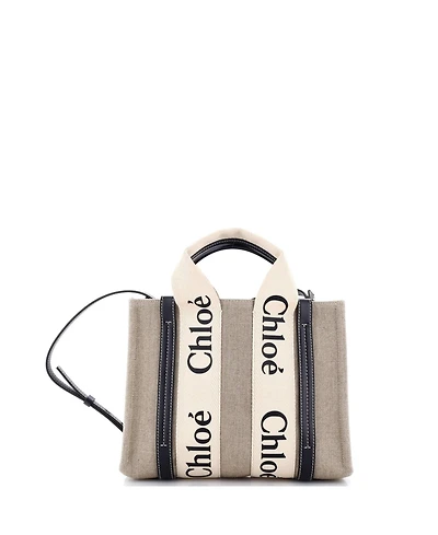 Pre-Owned Chloe Small Woody Tote Canvas with Leather