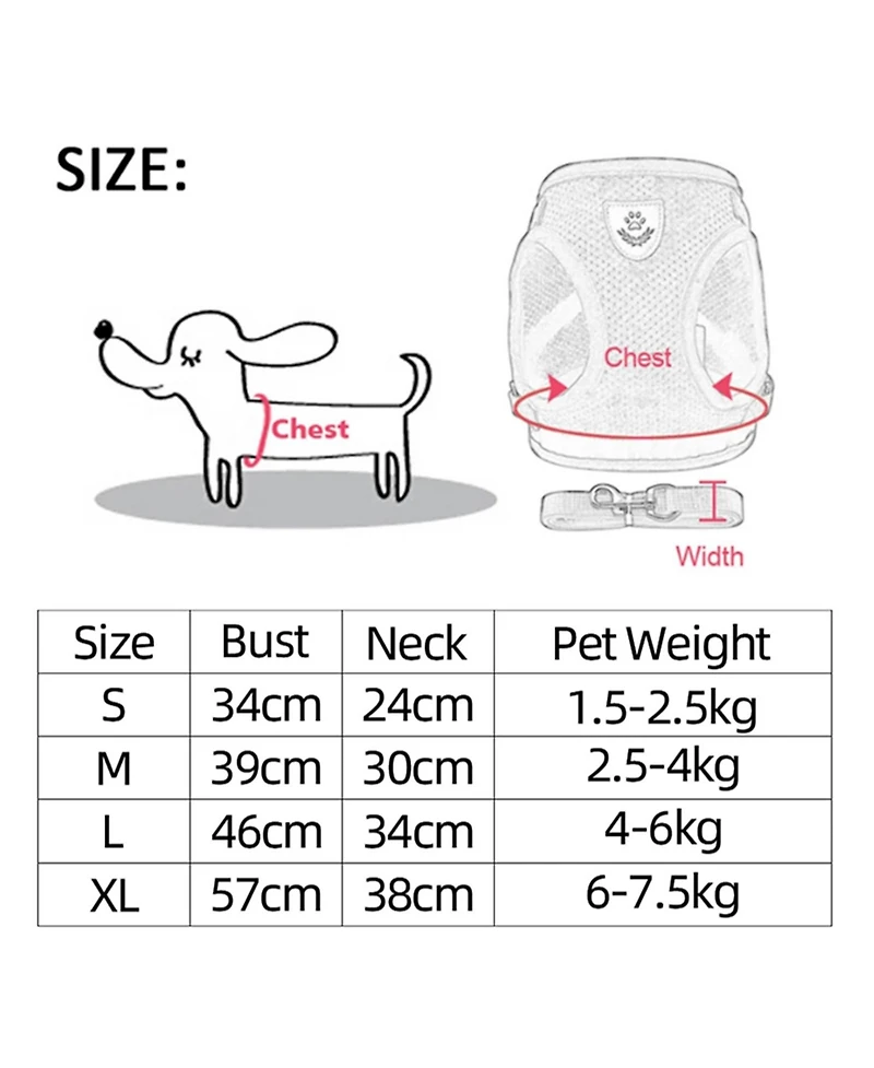 Zeus and Ruta Cat Harness with Adjustable Control Vest, Reflective Straps,and Matching Leash