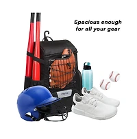 Hikeen Unisex Lightweight Baseball Backpack with Shoe Compartment