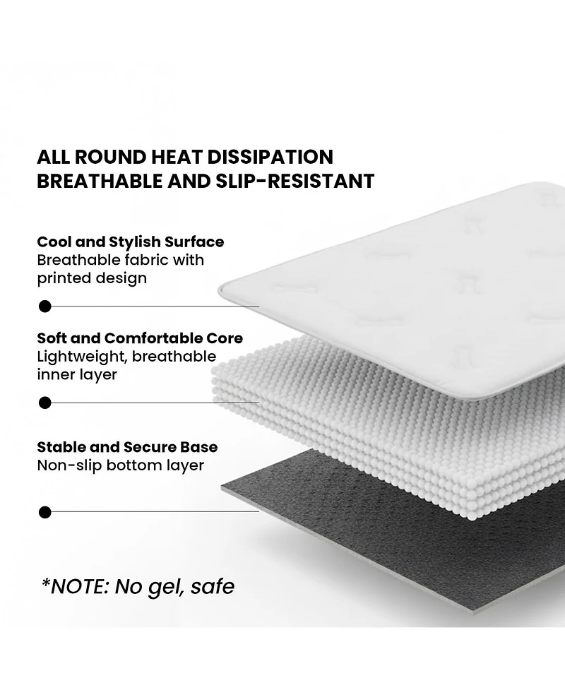 Aronkl Pet Cooling Mat for Dogs and Cats Soft Breathable Washable Non-slip Crate Pad Summer Chill Bed