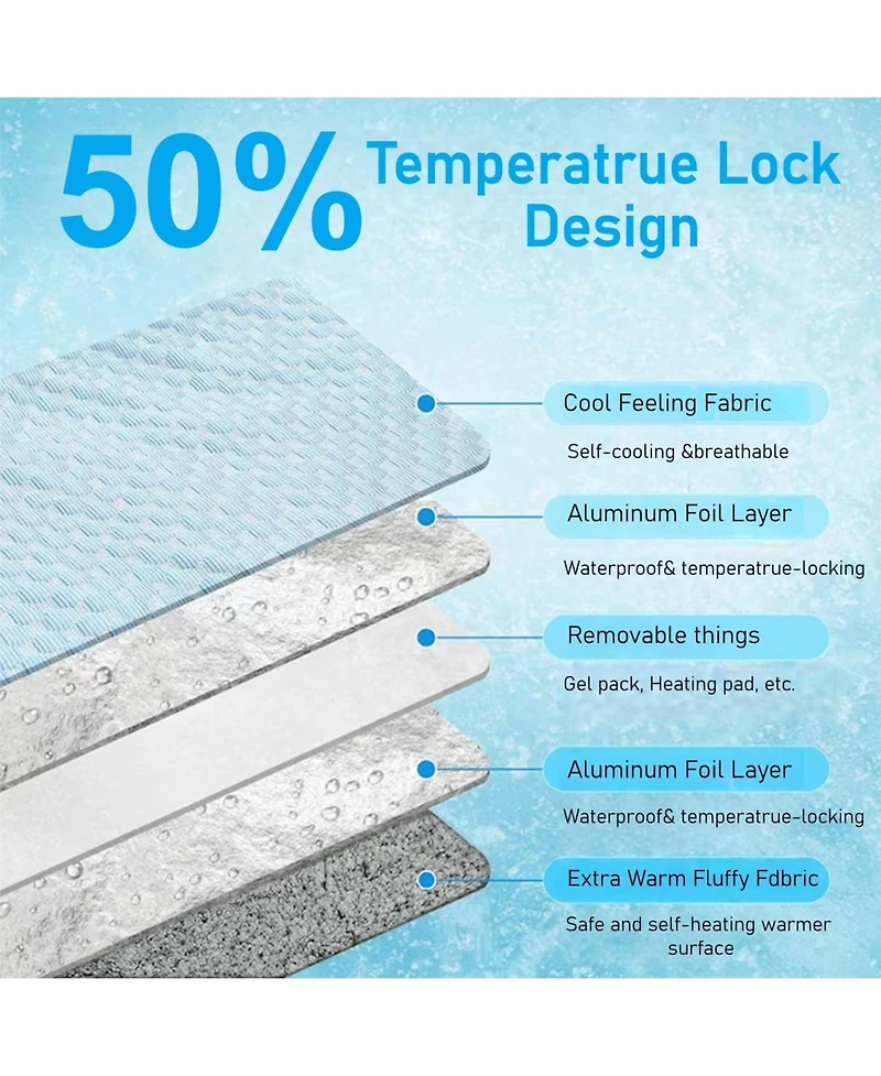 Aronkl 2 1 Self Warming Cooling Pet Mat Machine Washable Portable for Cats Dogs All Seasons