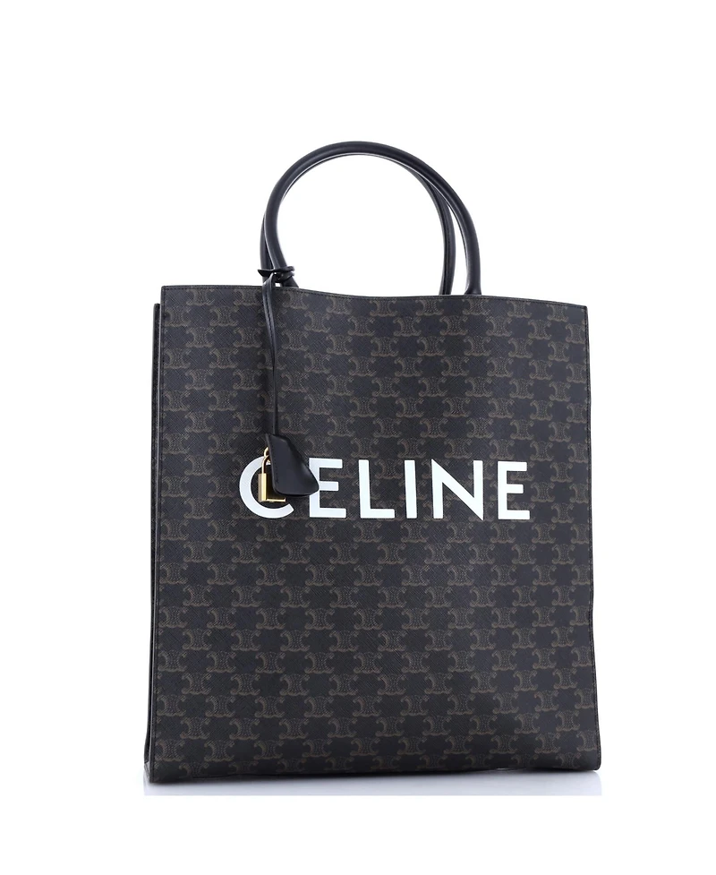 Pre-Owned Celine Large Vertical Cabas Tote Triomphe Coated Canvas