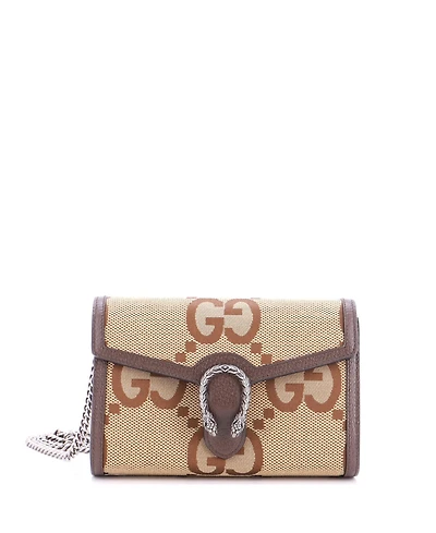 Pre-Owned Gucci Small Dionysus Chain Wallet Jumbo Gg Canvas