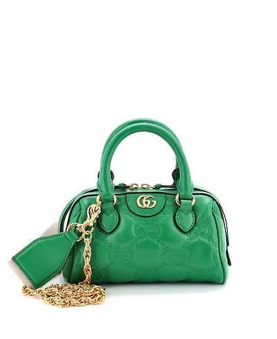 Pre-Owned Gucci Mini Ophidia Convertible Boston Top Handle Bag Gg Matelasse Leather