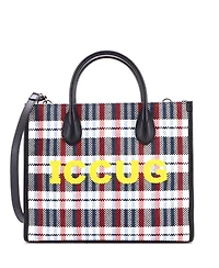 Pre-Owned Gucci Small Iccug Tote Embroidered Faux Raffia