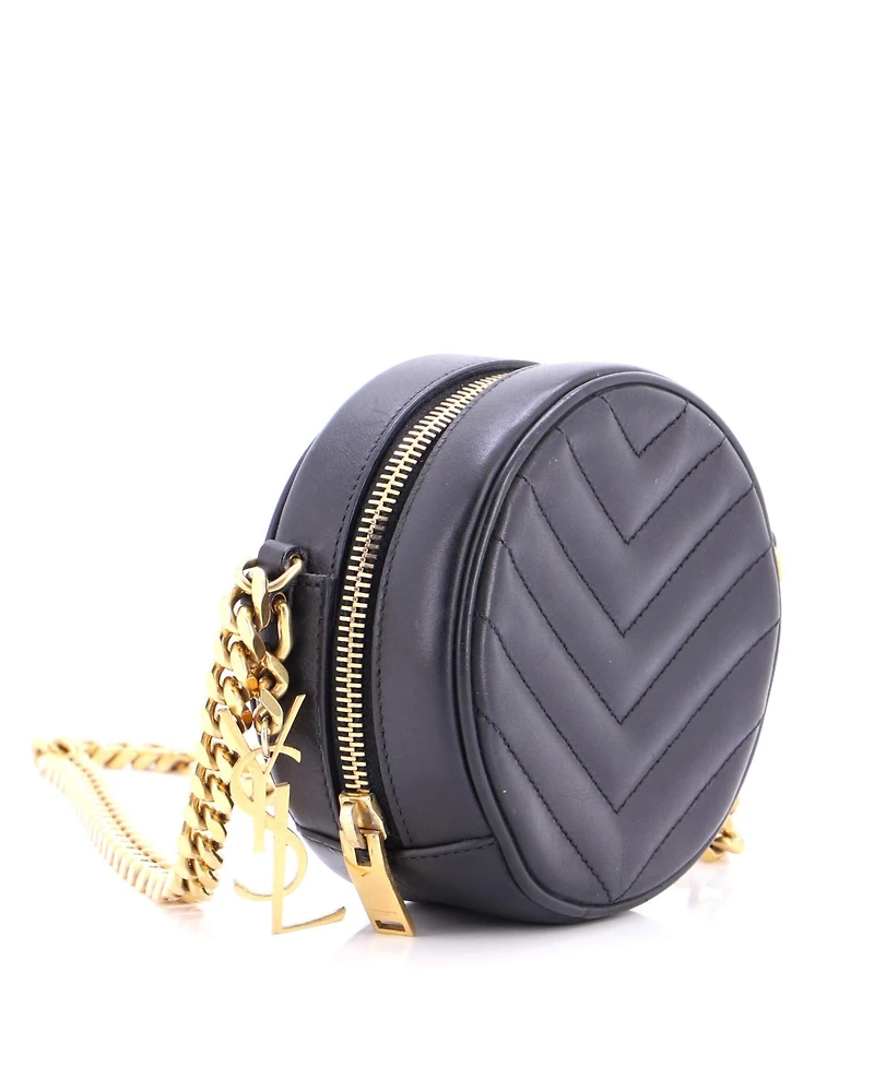 Pre-Owned Saint Laurent Small Classic Monogram Round Bubble Bag Quilted Leather