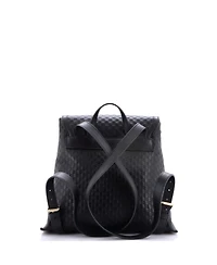 Pre-Owned Gucci Medium Drawstring Flap Backpack Microguccissima Leather