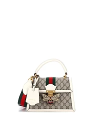 Pre-Owned Gucci Small Queen Margaret Top Handle Bag Gg Coated Canvas with Leather