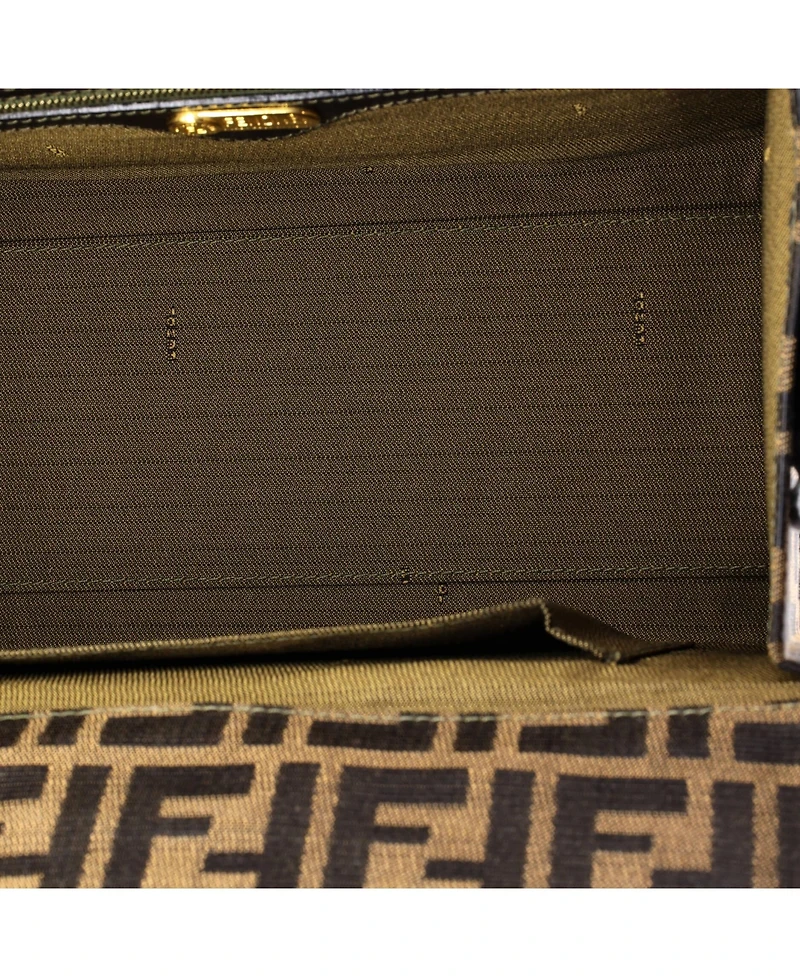 Pre-Owned Fendi Medium Vintage Convertible Lock Box Bag Zucca Canvas