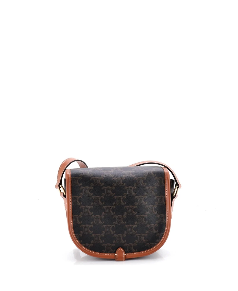 Pre-Owned Celine Folco Bag Triomphe Coated Canvas