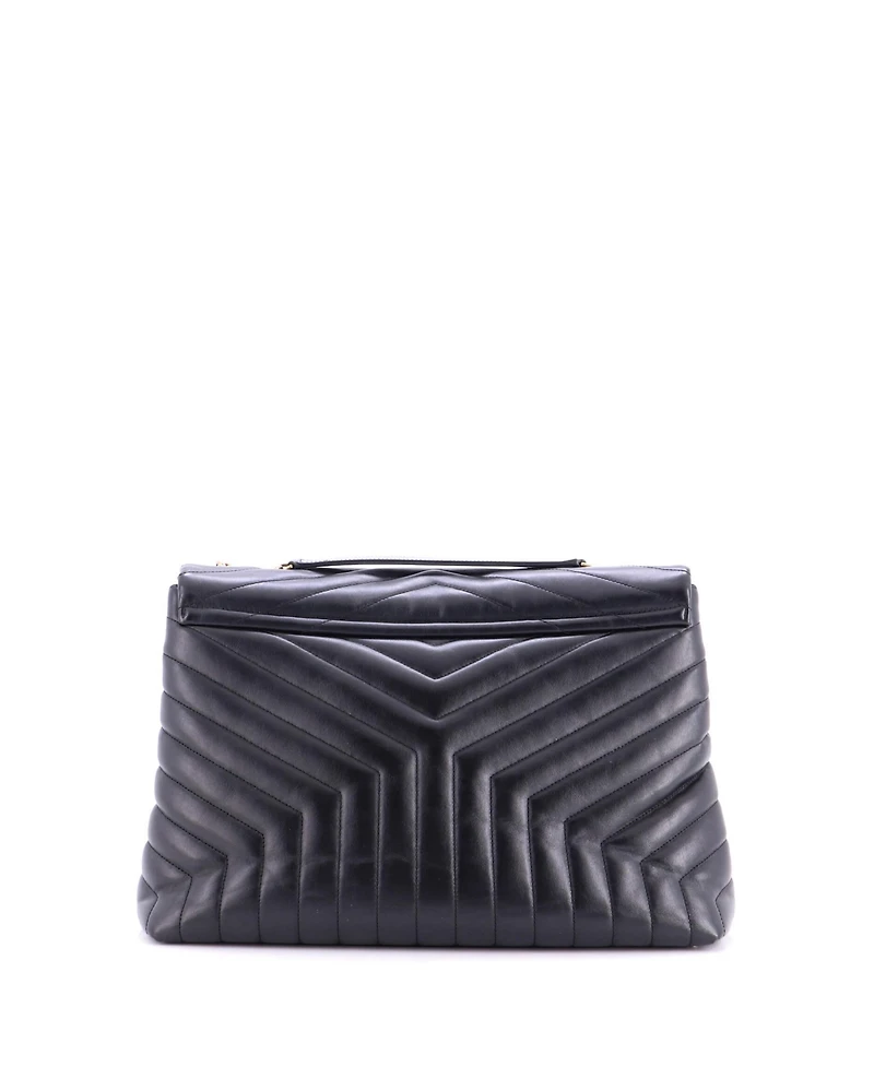 Pre-Owned Saint Laurent Large Loulou Shoulder Bag Matelasse Chevron Leather