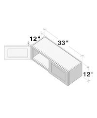 Boyel Living W33" Dove Short Wall Cabinet with Full Overlay Hdf Door for Custom Kitchen or Bathroom