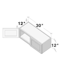 Boyel Living W30" Dove Short Wall Cabinet with Full Overlay Hdf Door for Custom Kitchen or Bathroom