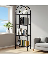 gaomon -Tier Modern Arched Bookshelf with Metal Frame