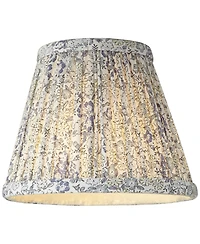 Springcrest Nelle 3 1/2" Top x 6" Bottom x 5" High x 5" Slant Print Lamp Shade Replacement Set of Pleated Clip On Candelabra