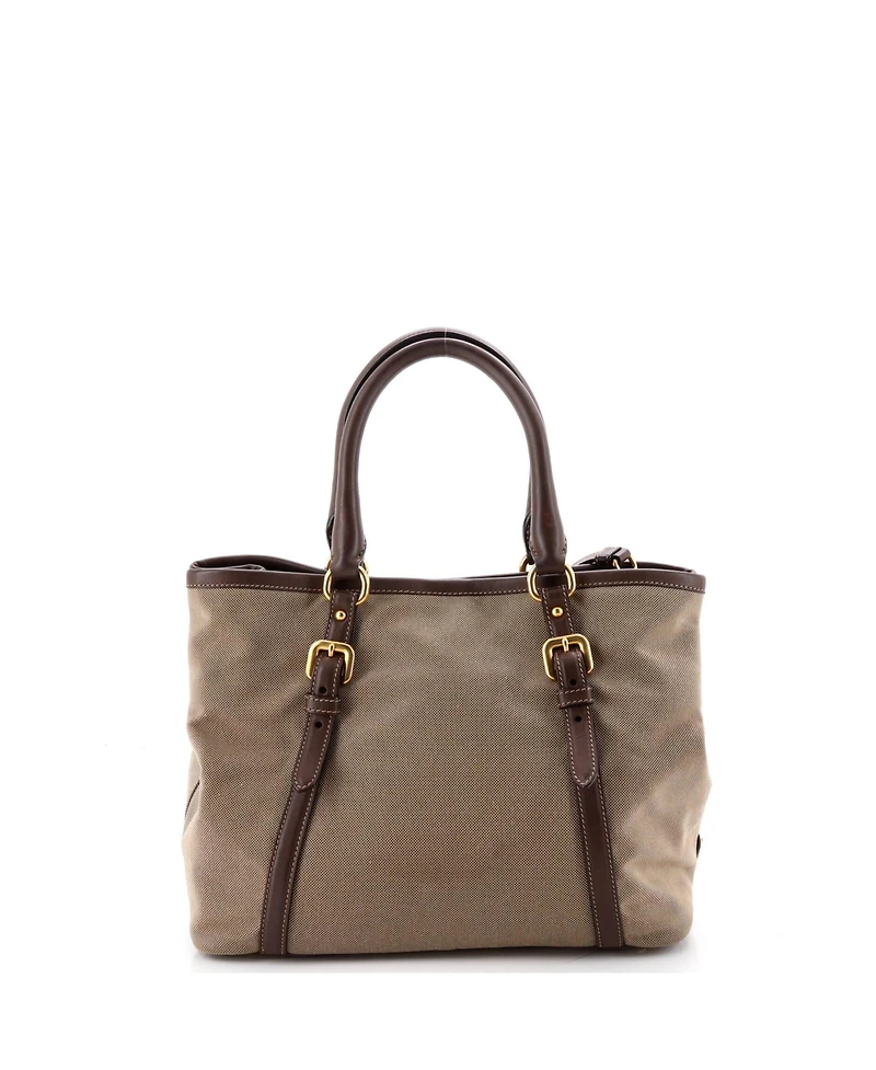 Pre-Owned Prada Medium Logo Convertible Tote Canvas with Leather