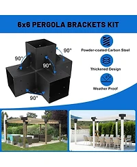 gaomon Pergola Brackets Kit for 6"x 6" (Actual 5.6" X 5.6") Lumber