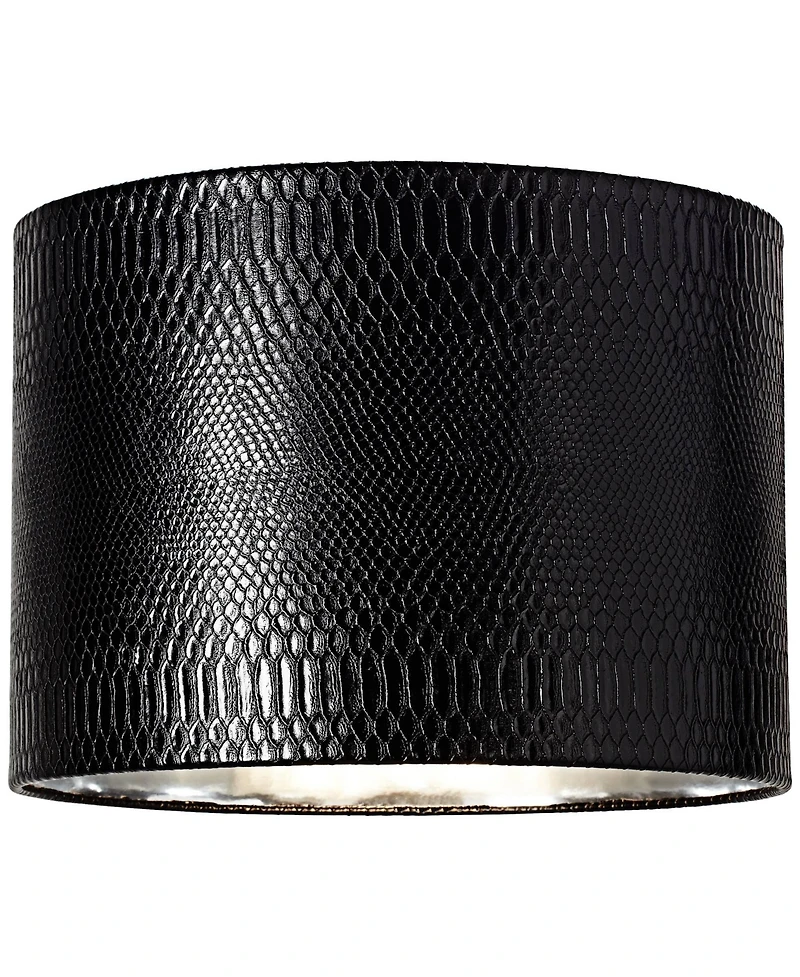 Springcrest Set of 2 Drum Print Lamp Shades Medium 15" Top x 15" Bottom x 11" Slant Spider Replacement Harp Finial Fitting