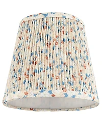 Springcrest 4" Top x 6" Bottom x 5 1/2" High x 5 1/2" Slant Print Lamp Shade Replacement Set of 4 Pleated Clip On