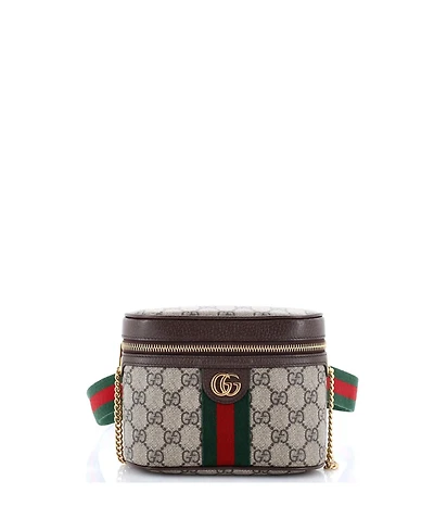 Pre-Owned Gucci Small Ophidia Chain Belt Bag Gg Coated Canvas