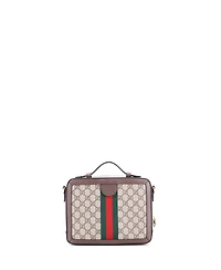 Pre-Owned Gucci Small Ophidia Zip Around Camera Bag Gg Coated Canvas