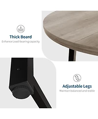 gaomon 47" Round Dining Table for 4, Kitchen Dining Room Table with Sturdy Metal Frame, Wood Circle Kitchen Table for Space Saving