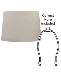 Springcrest Set of 2 Drum Lamp Shades Burlap Medium High Spider with Replacement Harp and Finial Fitting