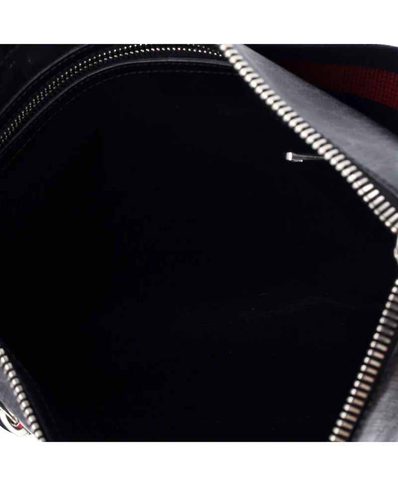Pre-Owned Gucci Medium Web Strap Front Zip Messenger Bag Gg Coated Canvas