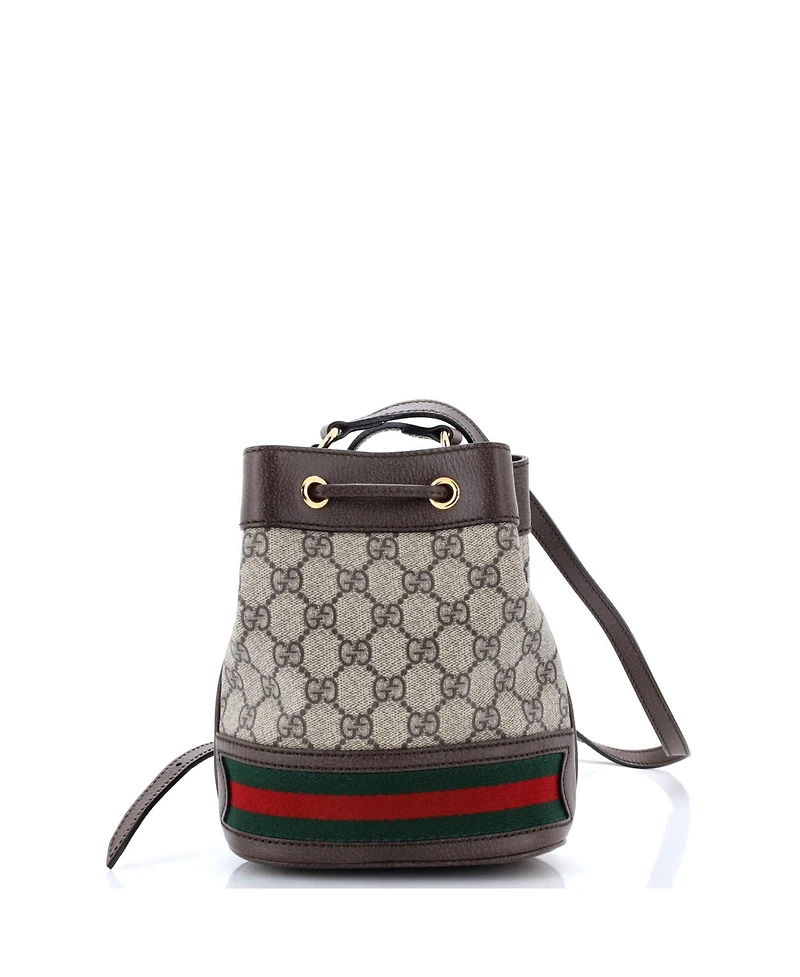 Pre-Owned Gucci Mini Ophidia Bucket Bag Gg Coated Canvas