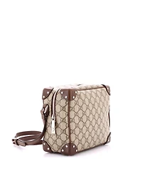 Pre-Owned Gucci Trunk Shoulder Bag Gg Coated Canvas with Studded Leather