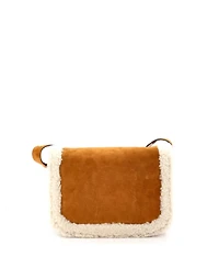 Pre-Owned Gucci Small Horsebit 1955 Shoulder Bag Suede with Shearling