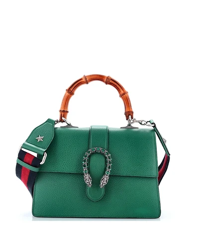 Pre-Owned Gucci Medium Dionysus Bamboo Top Handle Bag Leather
